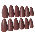 Long almond rosy brown