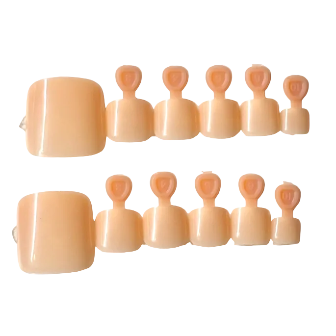 Peachy beige toes nails