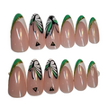 Long almond light green butterfly pattern