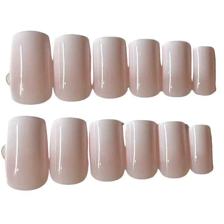 Medium square natural base white ombre