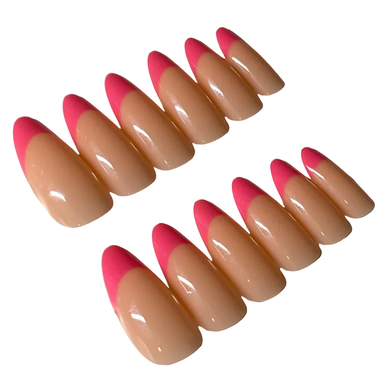 Long almond barbie pink french