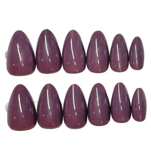 Short almond dark purple nude