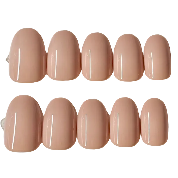 Short oval light beige nude