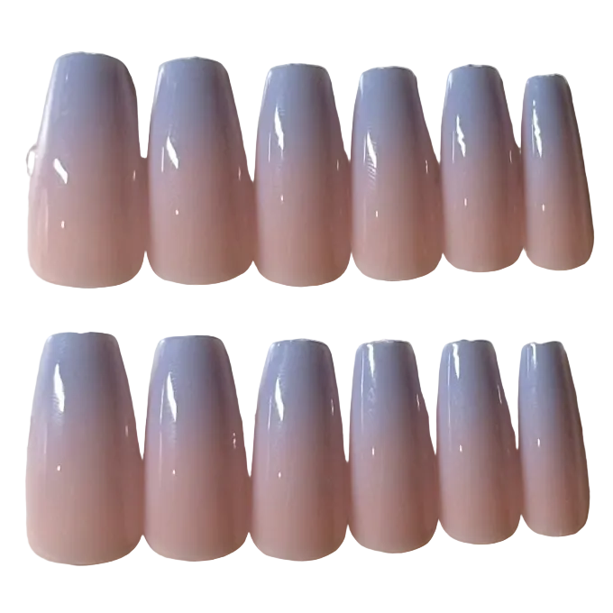 Long coffin soft blue ombre