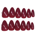 Short almond cherry red