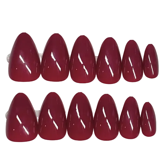 Short almond cherry red