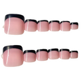 Black french rose-based toes nails