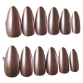 Long almond matte satin pink