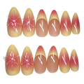 3d long almond yellowy pink blushed set
