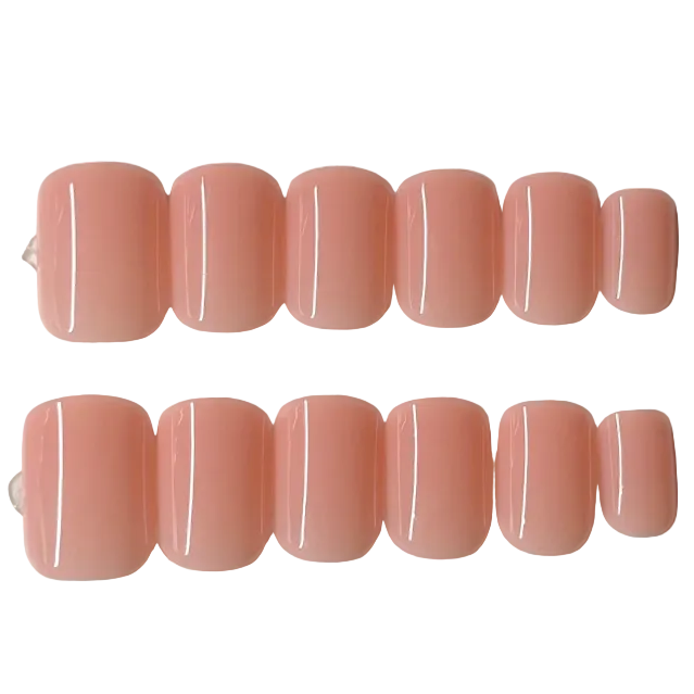 Short square rosy beige