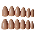 Short almond beige nude