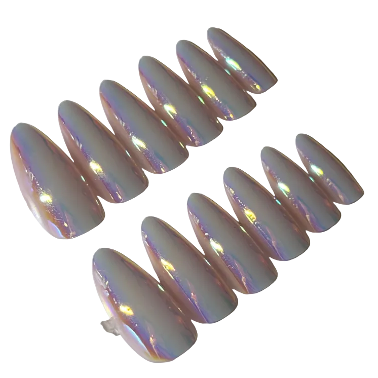 Medium almond aurora chrome