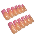 Long square pink silver french