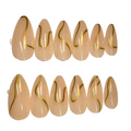 Long almond beige base with gold lines