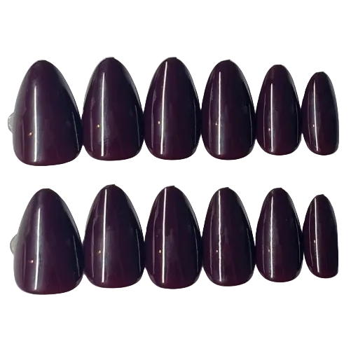 Short almond burgundy