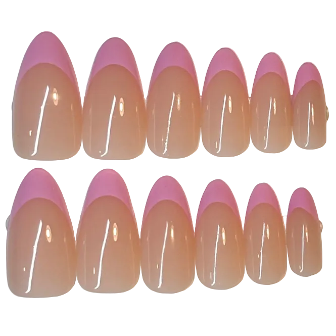 Long almond baby pink french