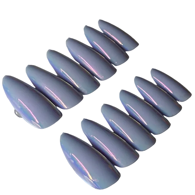 Medium almond purple aurora chrome