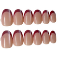 Short oval beige cat eye based red french