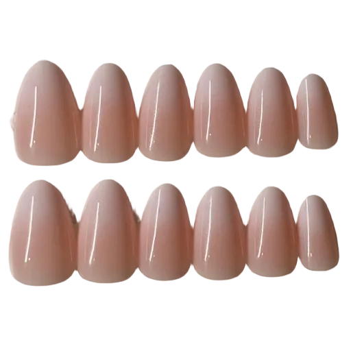 Short almond rose based ombre
