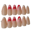 Long almond pink, red and white french love set