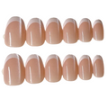 Short oval beige cat eye based white french