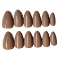 Short almond light brown nude