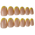 Short oval beige based yellow french