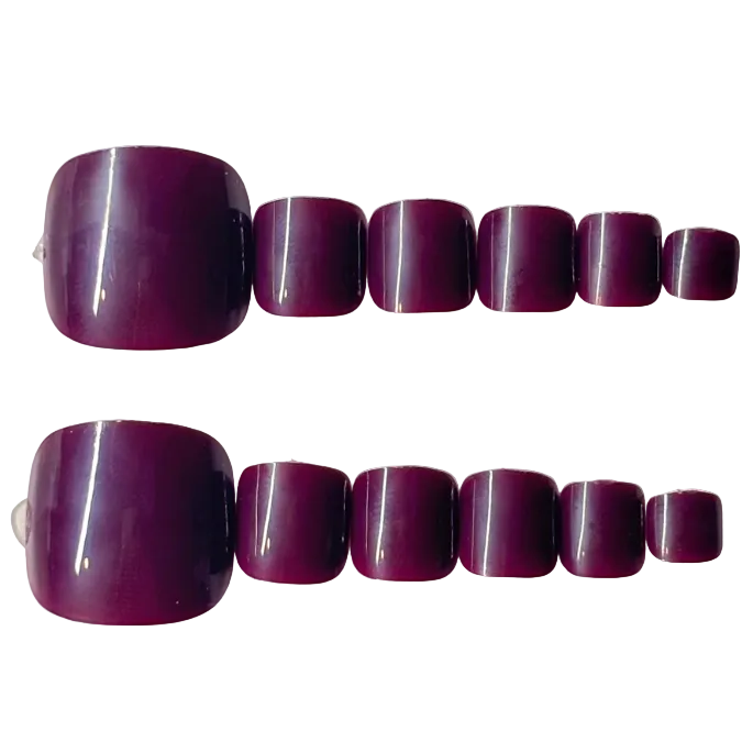 Burgundy toes nails
