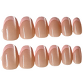 Short oval beige cat eye based baby pink french